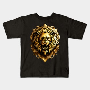 A Logo Type Angry Lion Design. Kids T-Shirt